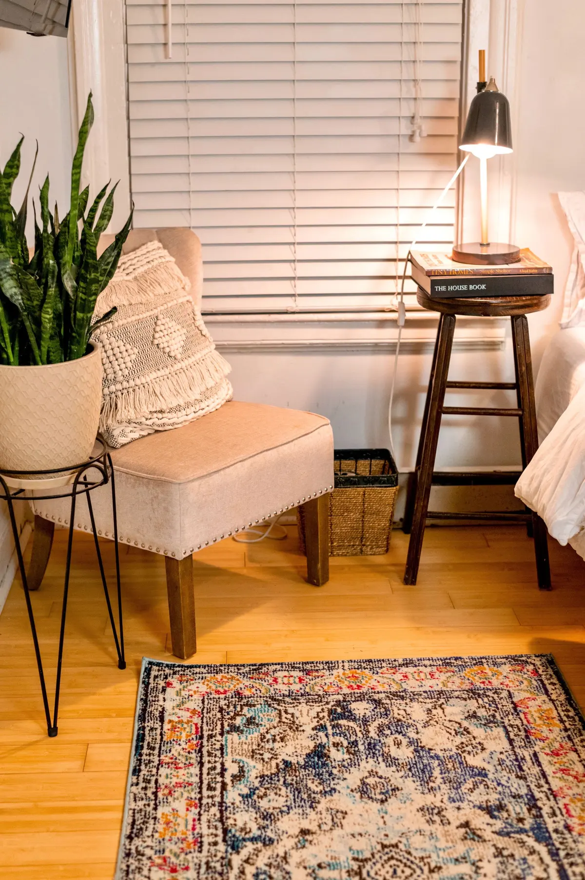 Contemporary luxury vinyl plank flooring in a living room