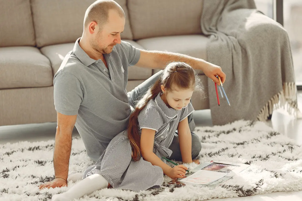 Carpet flooring in a living room