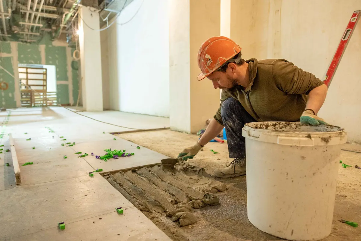 A subfloor prepared for installation