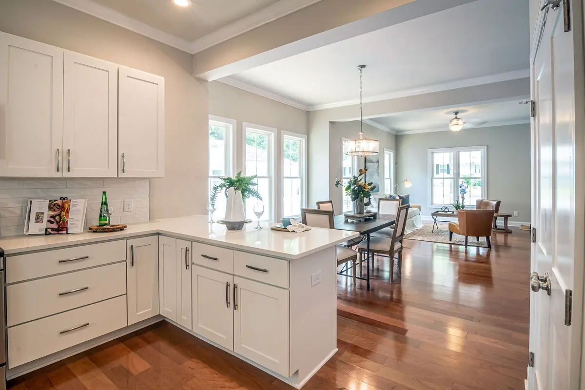 Bright kitchen flooring in a living room
