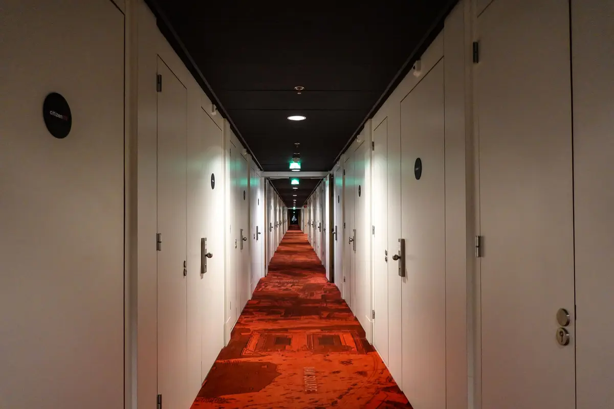 Commercial flooring in a hallway