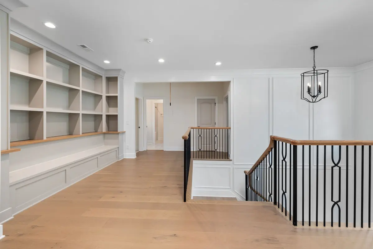 Bright stair treads and trim in a stairs
